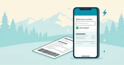 HAZECO duplicate bill on a phone screen beside a printed electricity bill