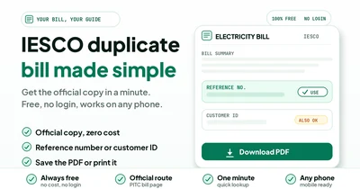 IESCO duplicate bill on a phone screen beside a printed electricity bill