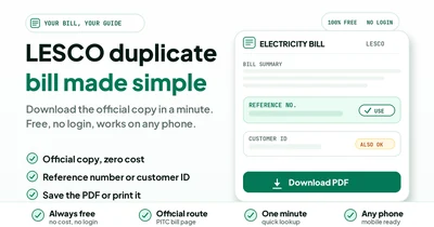 LESCO duplicate bill on a phone screen beside a printed electricity bill